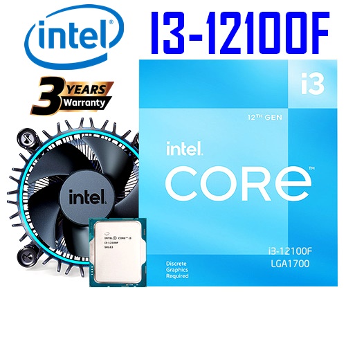 CPU (ซีพียู) 1700 INTEL CORE I3-12100F 3.3 GHz รับประกัน 3 ปี รุ่นยอดฮิตปีนี้ ซิงค์ใหม่สวยขึ้นเยอะ