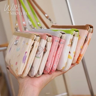 กระเป๋าคล้องมือ กระเป๋าคล้องแขน KEPT Wallet on Shoulder 5 ช่อง คล้องบ่าได้ รวม 15 ลาย พร้อมกล่อง