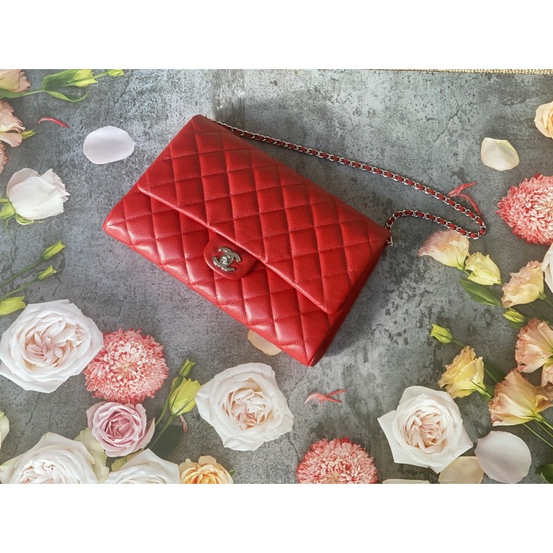 Used Chanel Clutch With Chain Holo18 Red Lipสภาพดีมากขายในไอจี