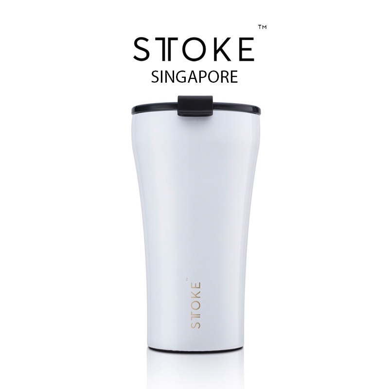 Sttoke [Angel White] LEAKPROOF 16/12 Oz Cup ถ้วยกาแฟเซรามิกกันกระแทกแบบใช้ซ้ําได้