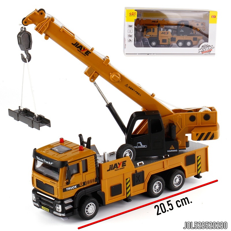 โมเดลรถเหล็ก รถเครน รถก่อสร้าง มีไฟหน้า ฟังก์ชัน จำลองเสมือนจริง มีลานแบบ PULL BACK โมเดลรถเครน โมเดลรถเหล็ก 50113 #