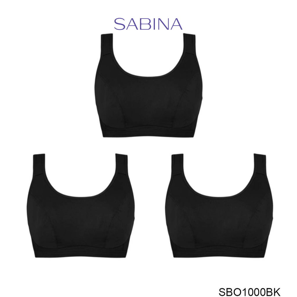 Sabina เสื้อชั้นใน (Set 3 ชิ้น) Invisible Wire (ไม่มีโครง) รุ่น Function Bra รหัส SBO1000BK สีดำ