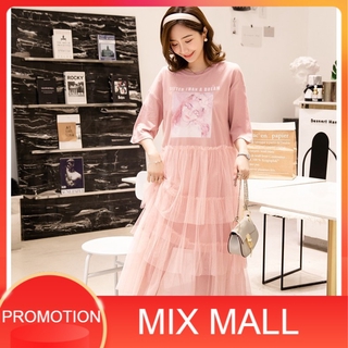 พร้อมส่ง MixMall ชุดคลุมท้อง ชุดคุณแม่ตั้งครรภ์ ชุดเดรสยาว Maternity Dress (MMM0-02)