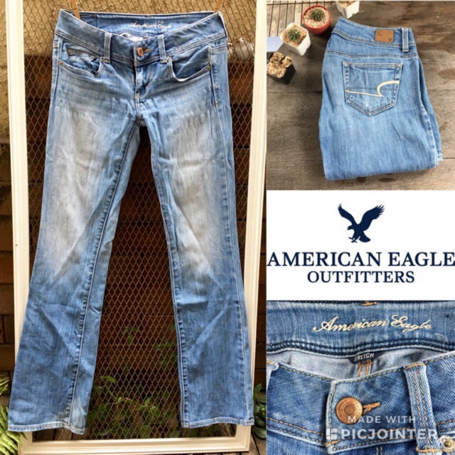 0 Stretch มือสอง Slim Outfiters 2sis1bro Jeans Boot แบรนด์แท้ American sz พร้อมส่ง กางเกงยีนส์ Eagle