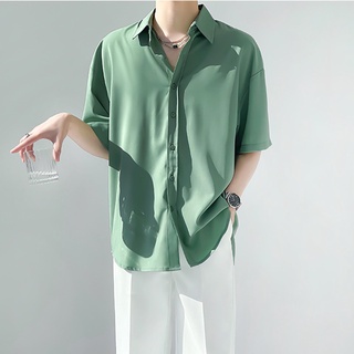 ✨MOLLGE✨Summer Korean Fashion Abstinence Short-sleeved Korean Business Men's Shirt