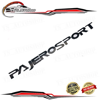 โลโก้ PAJERO SPORT ติดฝากระโปรงหน้า Logo PAJERO SPORT สีดำด้าน