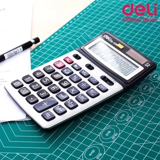เครื่องคิดเลข 12 หลัก Deli ปรับหน้าจอได้ แบบตั้งโต๊ะ (รับประกัน 3 ปี) เครื่องคิดเลขจอใหญ่ ใช้งานง่าย อุปกรณ์สำนักงาน