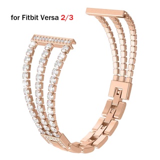 สายนาฬิกาข้อมือ สีโรสโกลด์ หรูหรา แบบเปลี่ยน สําหรับ Fitbit Versa 2 3 Lite Fitbit Sense