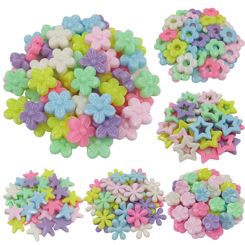 ลูกปัดอะคริลิค รูปปลาดาว ดอกไม้ หลากสี สําหรับทําเครื่องประดับ 10 ชิ้น - รูปที่ 3