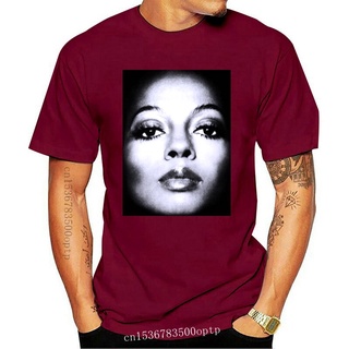 เสื้อยืดผ้าฝ้ายCOTTON เสื้อยืด พิมพ์ลาย Diana Ross s Face Diana Ernestine Earle Ross The Supremes สีเทาเข้ม สําหรับผู้ช