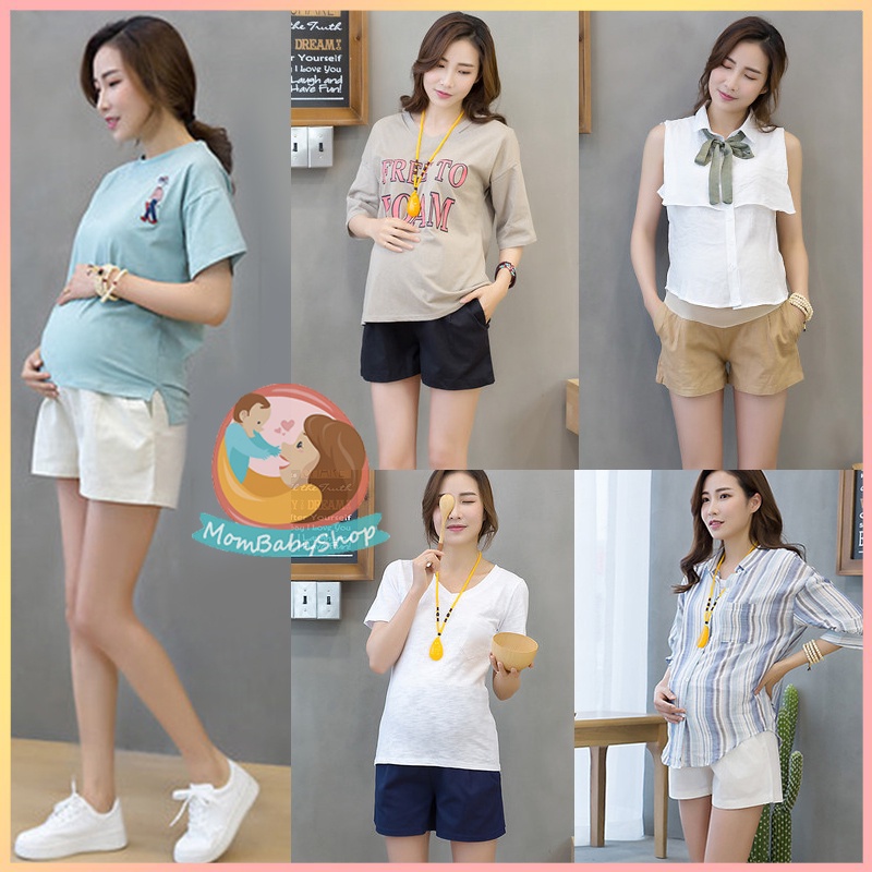 กางเกงขาสั้นคนท้องขากว้างใส่สบาย กางเกงคนท้องคุณแม่