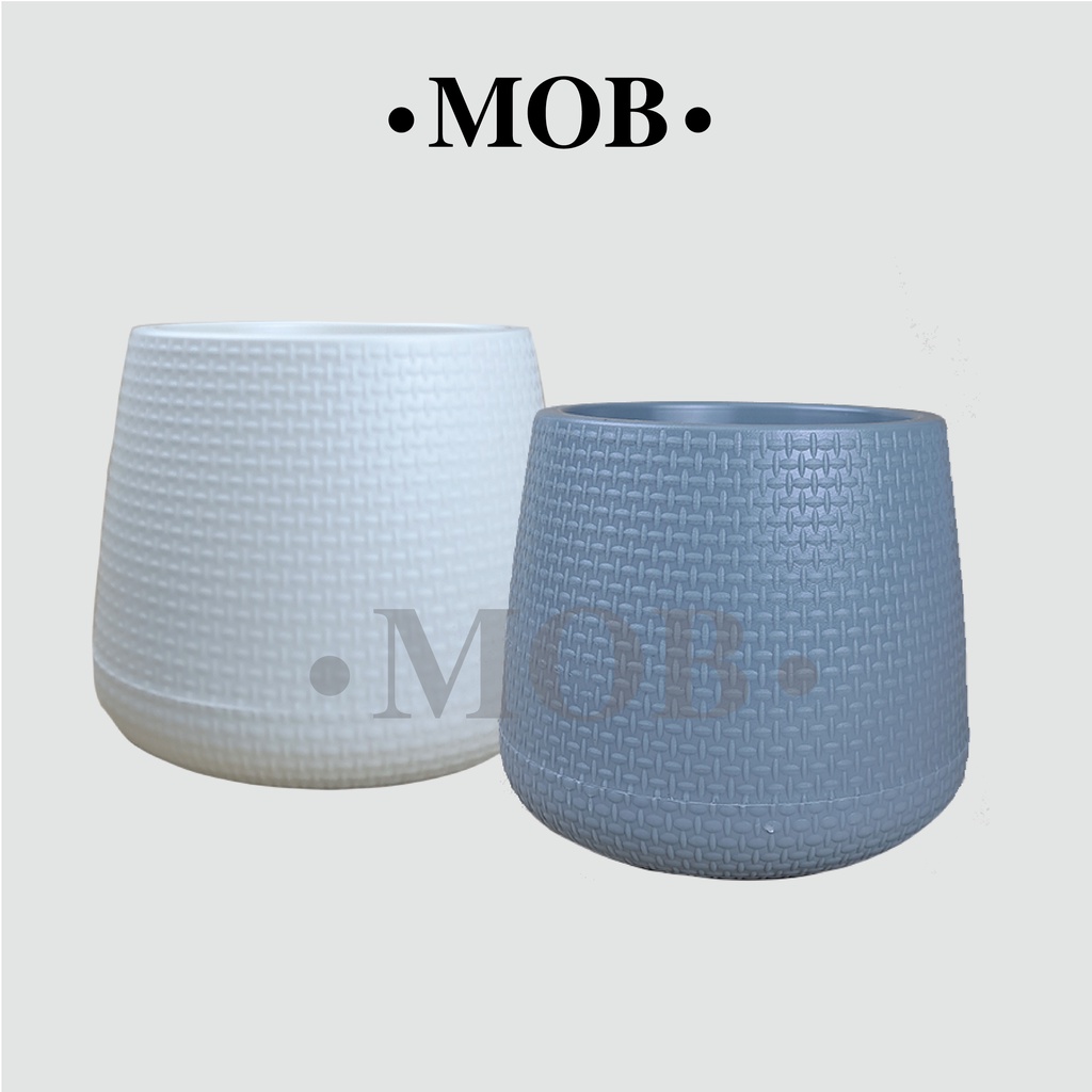 *โค้ดส่งฟรี*กระถางเบลล่า มินิมอล มีจานรองในตัว  kuppa ทรงโมเดิร์น