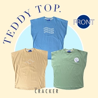 The CRACKER l Teddy Top : เสื้อยืดแขนไม่กุดมาก สีน่ารัก คอไม่กว้รง