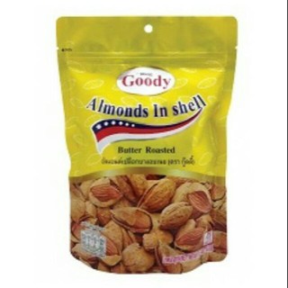 GOODY กู๊ดดี้ ถั่วอัลมอนด์เปลือกบางอบเนย 400ก. Almond in shell Butter Roasted เต็มไปด้วยคุณประโยชน์ กรอบ หอม ใหม่ๆ