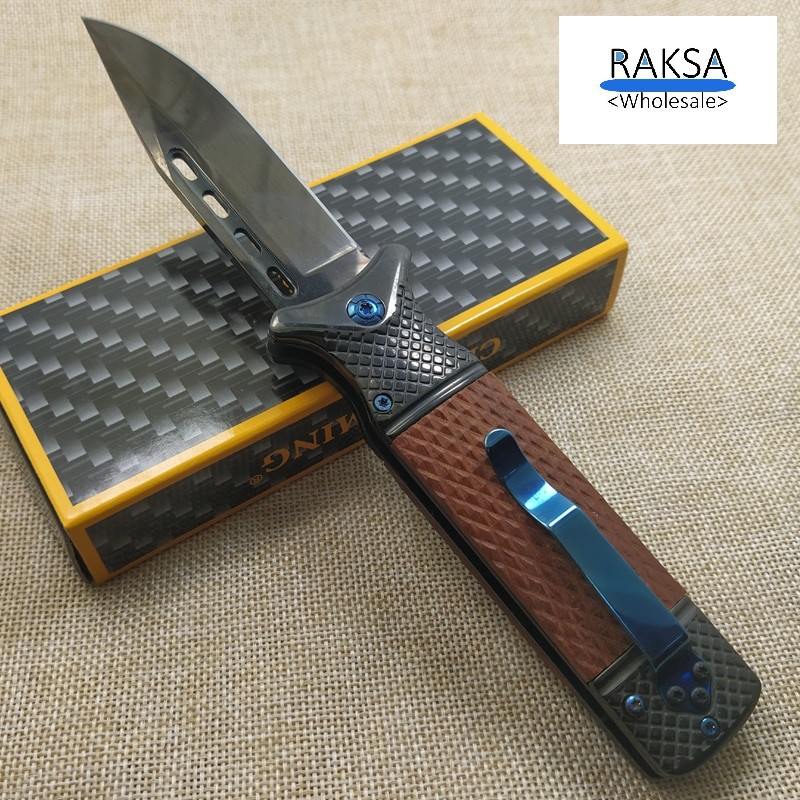 RAKSA Wholesale CHONGMING Knife CM010 มีดพับ มีดพกพา มีดพกเดินป่า มีดสวยงาม มีดพกสวย มีดแคมป์ปิ้ง สีดำเคลือบผิวไทเทเนียม - รูปที่ 4