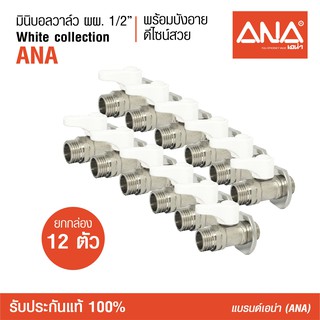 [ซื้อยกกล่อง!] ANA (เอน่า) มินิบอลวาล์ว ผผ. ด้ามสีขาว  ทำจากทองเหลืองแท้  ชุบนิกเกิล  มีบังอาย ด้ามจับขนาดเหมาะมือ