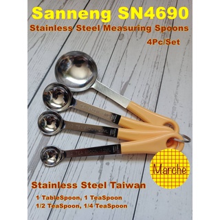 Sanneng SN4690 🇹🇼ช้อนตวง สแตนเลส Stainless Steel Measuring Spoons..