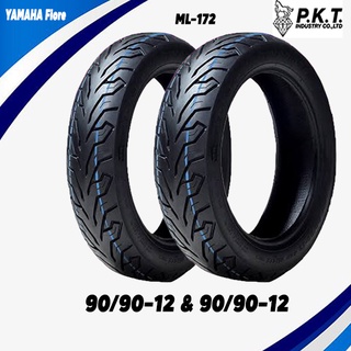 ยางมอเตอร์ไซค์ YAMAHA Fiore ขนาด90/90-12&amp;90/90-12 P.K.T ยางตราม้าเพชร ML172 ลาย City Grip