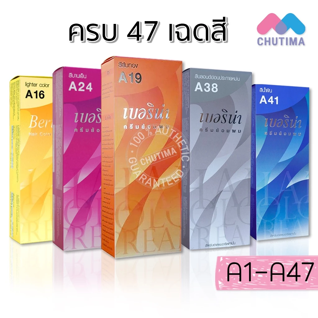 Berina ครีมเปลี่ยนสีผม ปิดผมขาว ปิดหงอก สีแฟชั่น