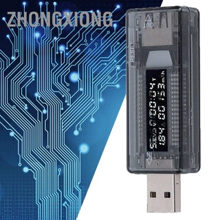 Zhongxiong Usb เครื่องทดสอบโวลต์มิเตอร์แอมมิเตอร์พลังงาน / ความจุมือถือ