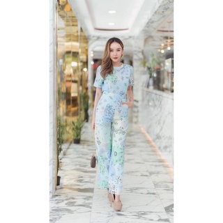 เซตเสื้อ+กางเกงขายาว สีพาลเทล 🌴🧩🌷🍏M สั่งในแชท300 ส่งฟรี
