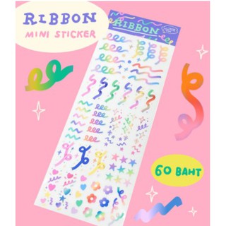 Mini Ribbon Waterproof sticker สติ๊กเกอร์ตกแต่งลายริบบิ้นน่ารัก มี 2 ลายให้เลือก