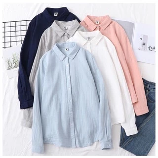 37-45“ เสื้อเชิ้ตแขนยาว สีพื้น คอปก พาสเทล ผ้าสาลู เสื้อทำงานผู้หญิง สไตล์ญี่ปุ่น herbiestyle