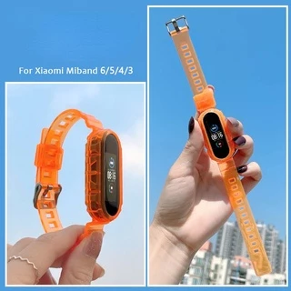 Miband Glacier สายรัดซิลิโคนโปร่งใส Xiaomi Mi Band 7/6/5/4/3 สายรัดข้อมือ TPU นุ่มใส
