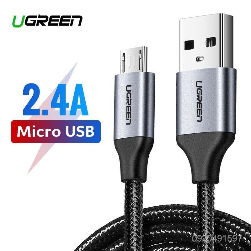 UGREEN สายชาร์จ Micro USB 2.4A USB 2.0 Qualcomm 3.0 สายชาร์จแอนดรอยสีดำ สาย Fast ชาร์จ สำหรับ OPPO A5S Samsung j7 A7 A6+
