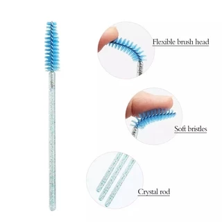Praeclarus 50 ชิ้น/เซ็ตแปรงขนตาหัวนุ่มสําหรับขนตาคิ้วคริสตัลมาสคาร่า Applicator มาสคาร่า Wand หวี Micro-Brushes แปรงแต่งหน้าเครื่องมือ