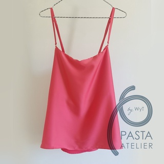 เสื้อสายเดี่ยวคอถ่วง ใส่ได้ 2 ด้าน ถอดสายได้ Pasta Atelier Free Size สีชมพู Peonia