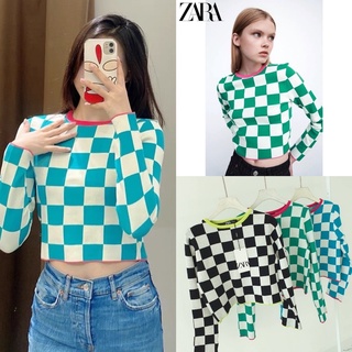 💫New💫(พร้อมส่ง)🏷Zara เสื้อแขนยาวตารางใหญ่