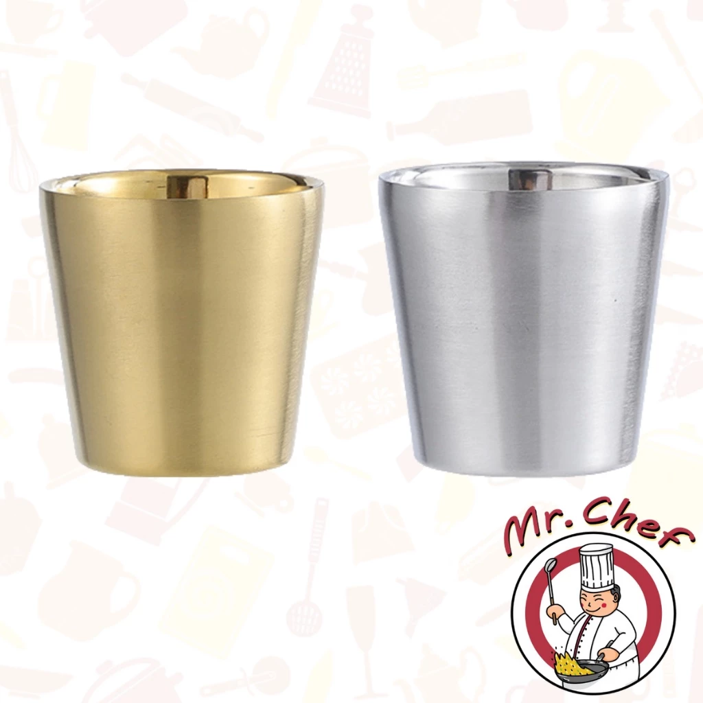 Mr.Chef [พร้อมส่ง] แก้วสแตนเลส 304 ขนาด 175, 300, 350, 500 ml แก้วน้ำ แข็งแรง ทนทาน กันกระแทก