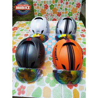 หมวก S-Fight AERO HELMET, GH-05 รอบศรีษะ 54-58 cm มีแว่นในตัว แว่นเป็นแบบแม่เหล็ก ถ้าไม่ใช้พลิกแว่นเก็บได้