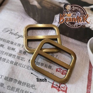 1 inch 1 pcs BGN2000 ห่วงเลื่อนสาย ห่วง เหล็ก เหลี่ยม สีทอง รมดำ ขนาด 2.7 cm x 3.2 cm