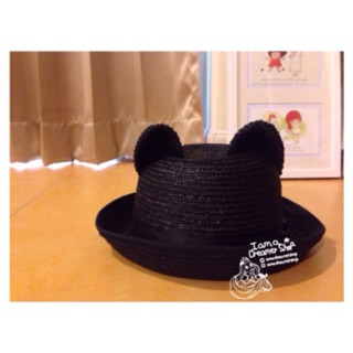 Cat Hat หมวกสานหูแมว (Black)