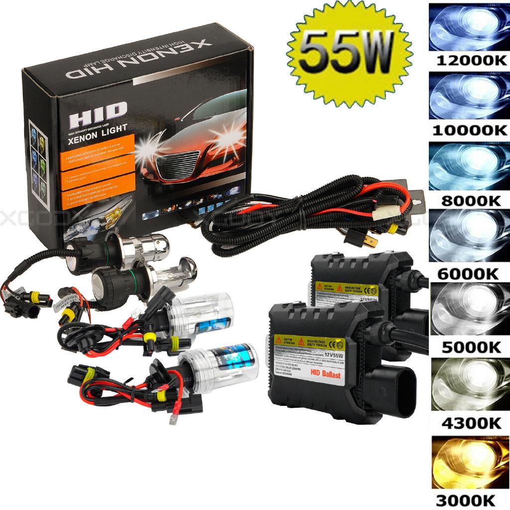 55W HID Xenon Headlight Conversion KIT Bulbs H1 H3 H4 H7 H11 9005 9006 880/881 AFz4