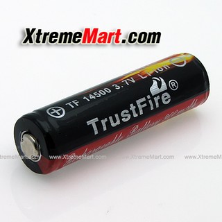 แบตเตอรี่ชาร์จ TrustFire 14500(AA) 3.7V 900mAh Li-Ion (มีวงจรป้องกัน) สีดำ