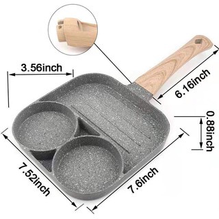 egg &amp; steak frying pan With Wood Handle Suitable for Cooking Ham Omelet Egg Muffins Bacon