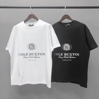 เสื้อคู่รัก - COLE Buxton เฉพาะโลโก้มินิมอลพิมพ์ CB คอกลมเสื้อยืดแขนสั้น