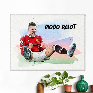 โปสเตอร์ ผ้าแคนวาส Diogo Dalot Manchester United ดีโยกู ดาโล นักฟุตบอล แมนยู แมนเชสเตอร์ยูไนเต็ด