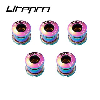 Litepro สกรูน็อตเฟืองโซ่จักรยาน แบบเดี่ยว หลากสี สําหรับจักรยานเสือภูเขา