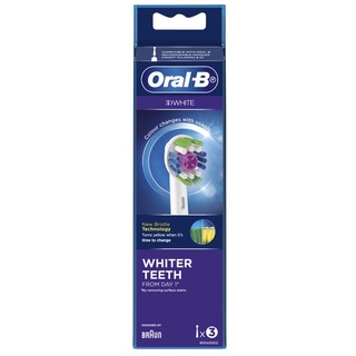 ORAL-B ออรัล-บี  Power toothbrush 3D white หัวแปรงสีฟันไฟฟ้าทดแทน 4 แพ็ค