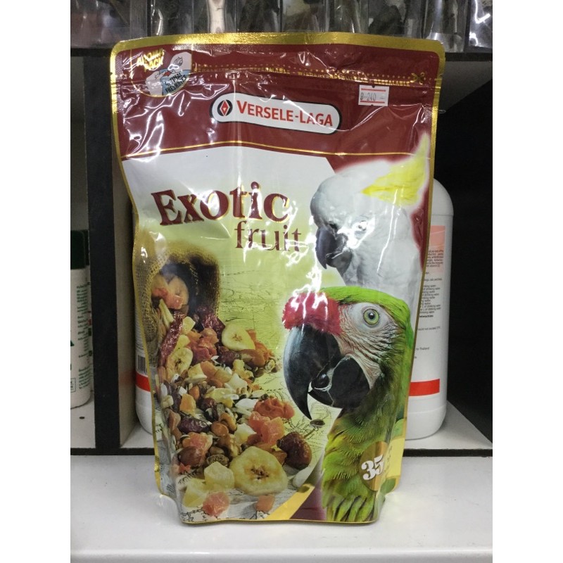 EXotic Fruit ผลไม้รวม อบแห้ง อาหาร ผลไม้อบแห้ง สำหรับนกแก้ว ถุงขนาด 600g