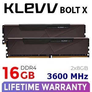 16GB (8GBx2) 3600MHz DDR4 RAM PC (แรมพีซี) KLEVV BOLT X (KD48GU880-36A180U)