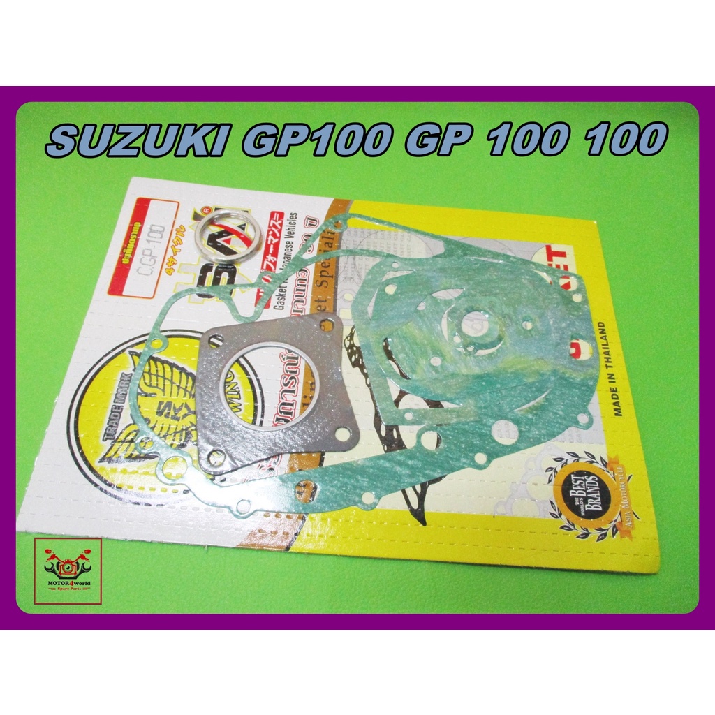 SUZUKI GP100 - ENGINE GASKET COMPLETE SET "BIRD BRAND" // ปะเก็นเครื่อง ชุดใหญ่ "ตรานก"