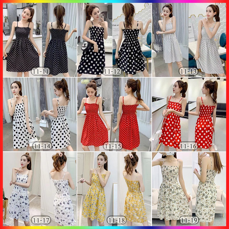 🔥 ชุดสายเดี่ยว อก/เอว สม็อคยืดได้เยอะ ปรับสายไหล่ได้  มีซับใน ขนาดฟรีไซส์ กระโปรง[11]