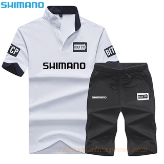 Shimano ใหม่ ชุดวอร์ม เสื้อโปโล และกางเกงขาสั้น พิมพ์ลายตัวอักษร เหมาะกับการเล่นกีฬา ตกปลา 2022 2 ชิ้น