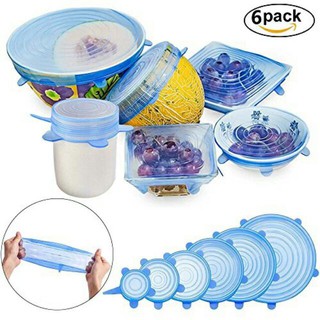 Super Stretch Silicone ซิลิโคนถนอมอาหารมหัศจรรย์ แพ็ค 6 ชิ้น