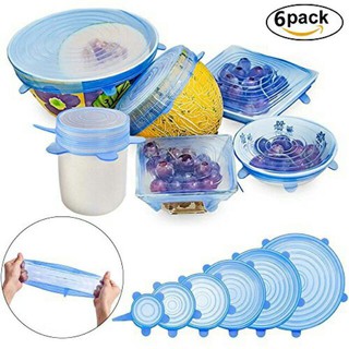 Super Stretch Silicone ซิลิโคนถนอมอาหารมหัศจรรย์ แพ็ค 6 ชิ้น